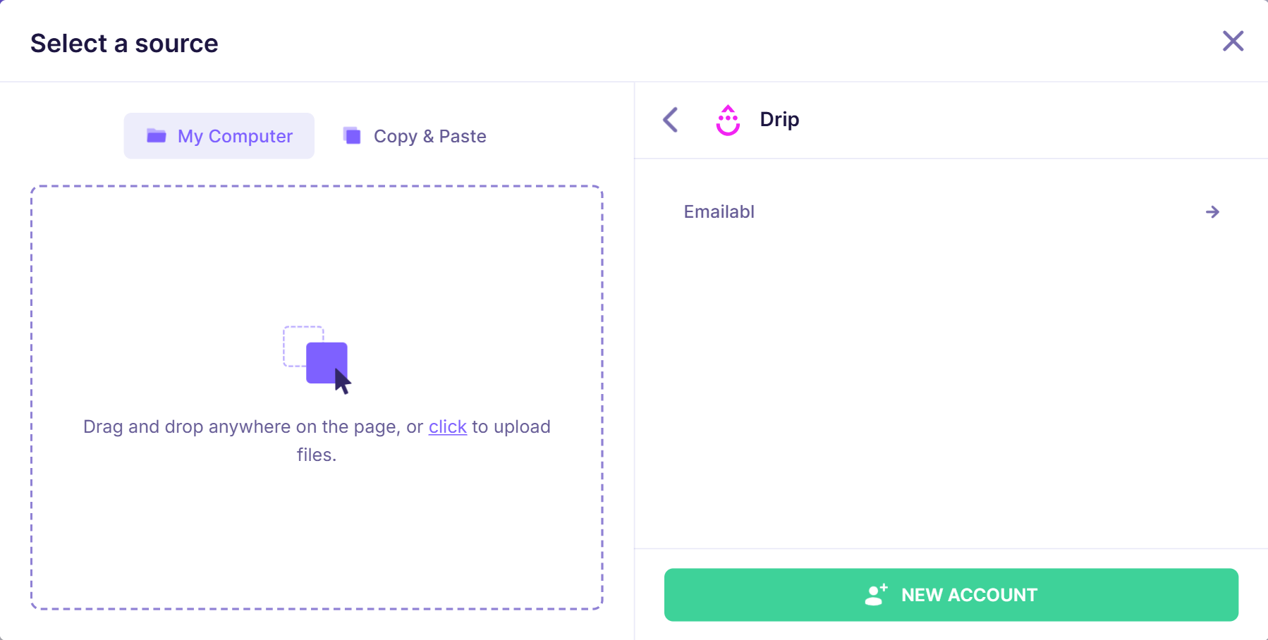 2. Drip integration connected.png
