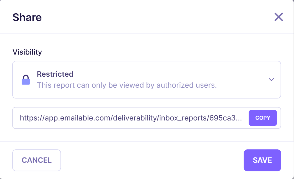 Sharable Inbox reports, visibility settings - Emailable.png