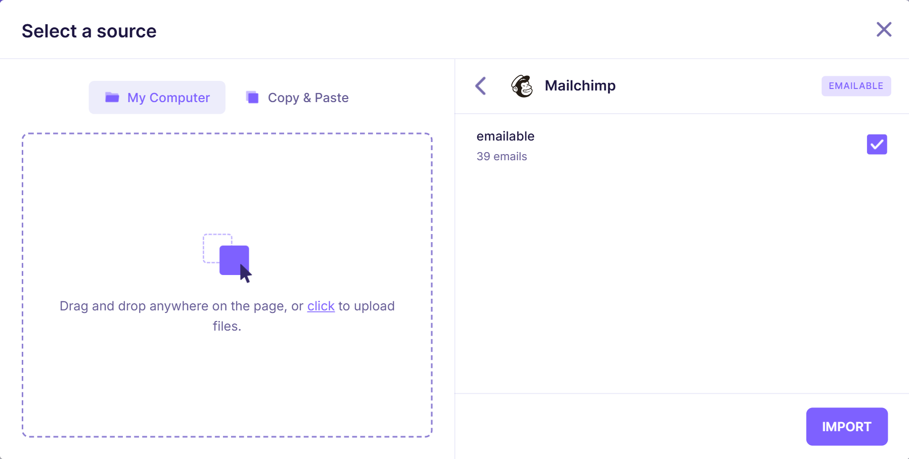 3. Mailchimp list selected.png
