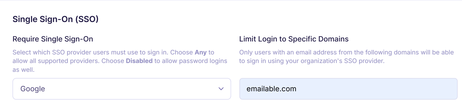 2c. Profile section - SSO Limit domain login - Emailable.png