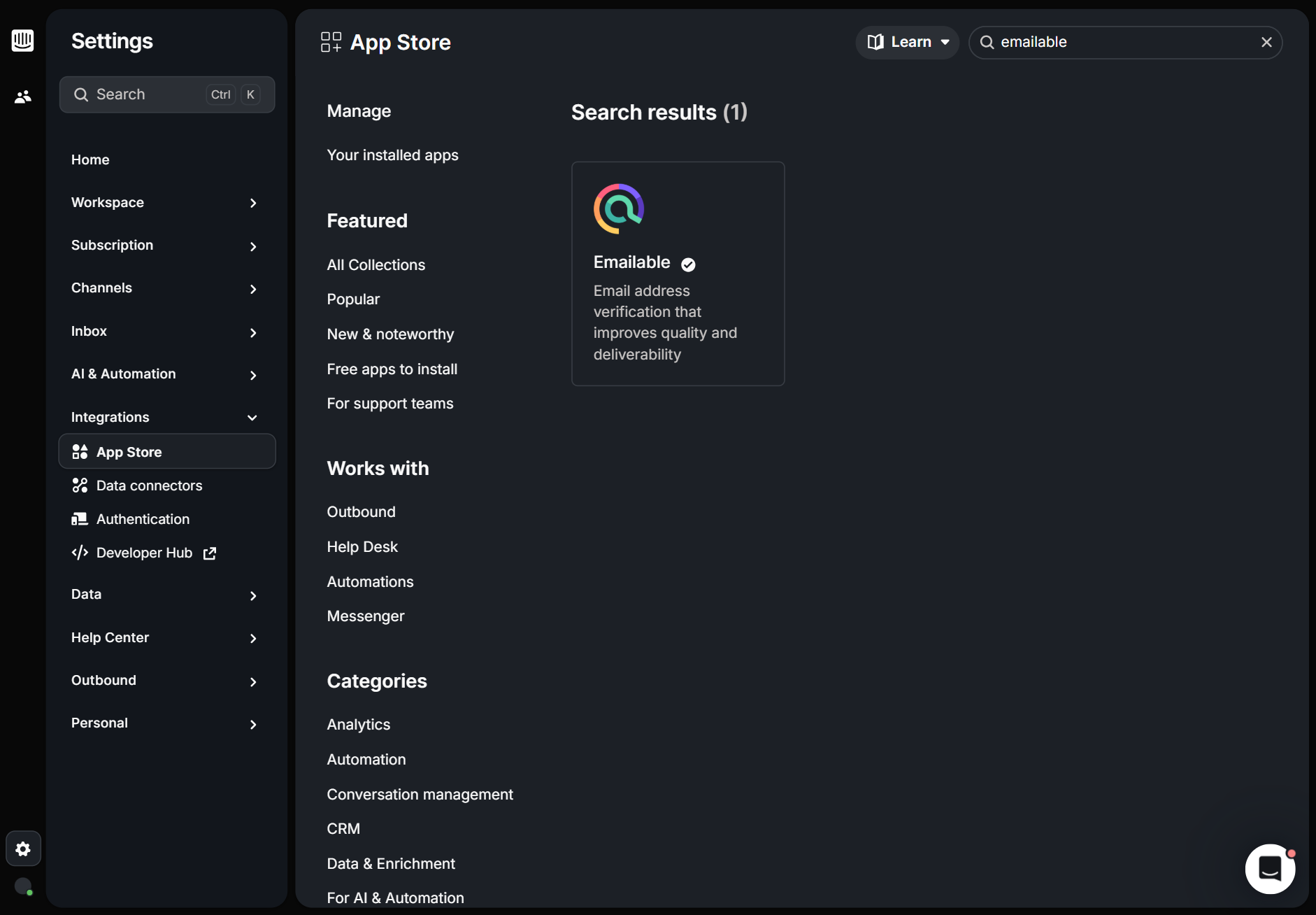 2. Emailable app inside the Intercom.png