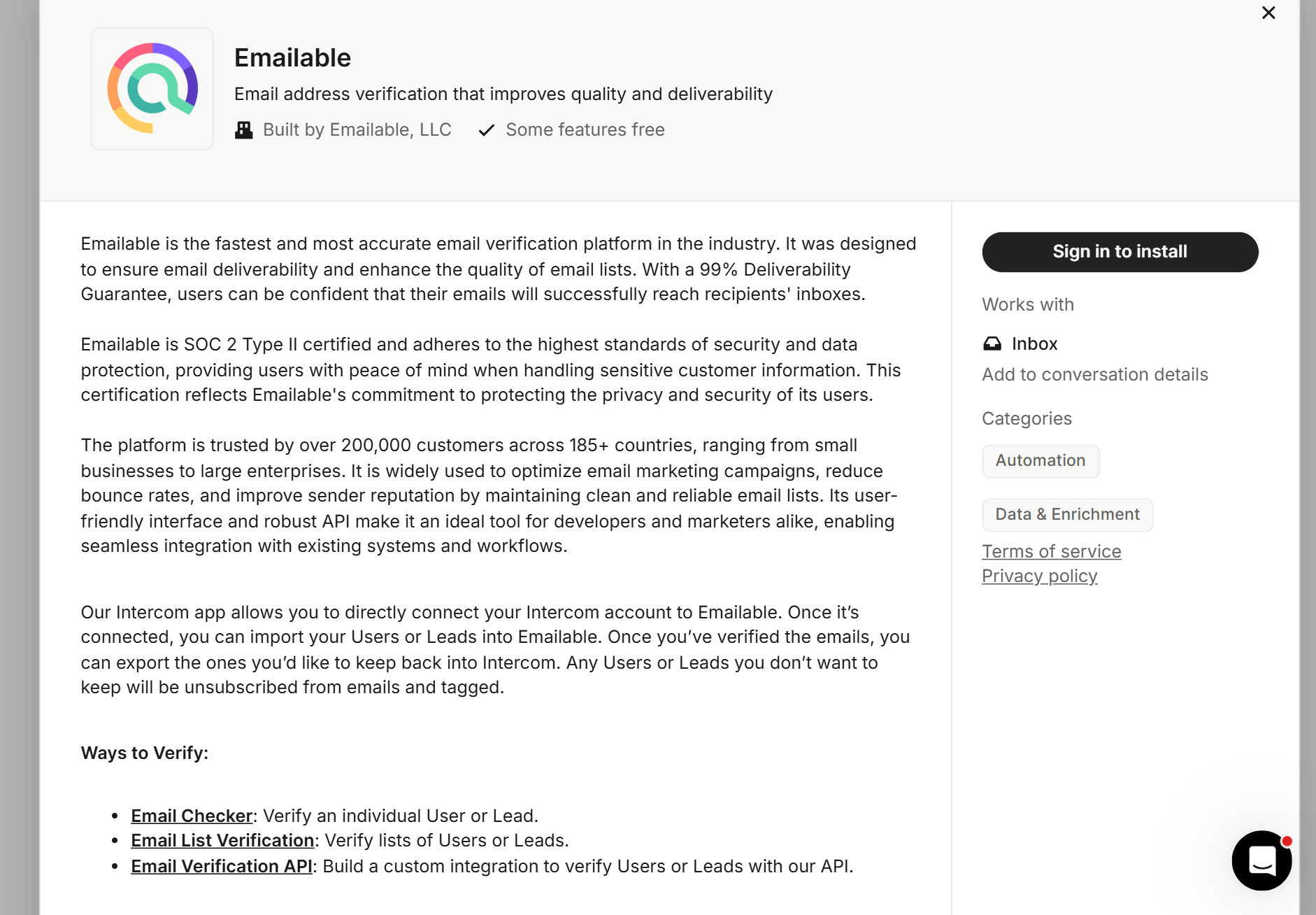 1. Install emailable from Intercom.png