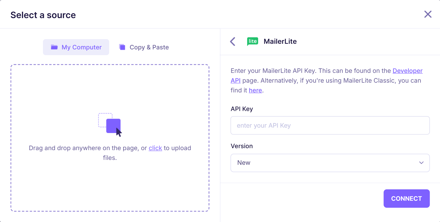 2. Mailerlite integration API key.png
