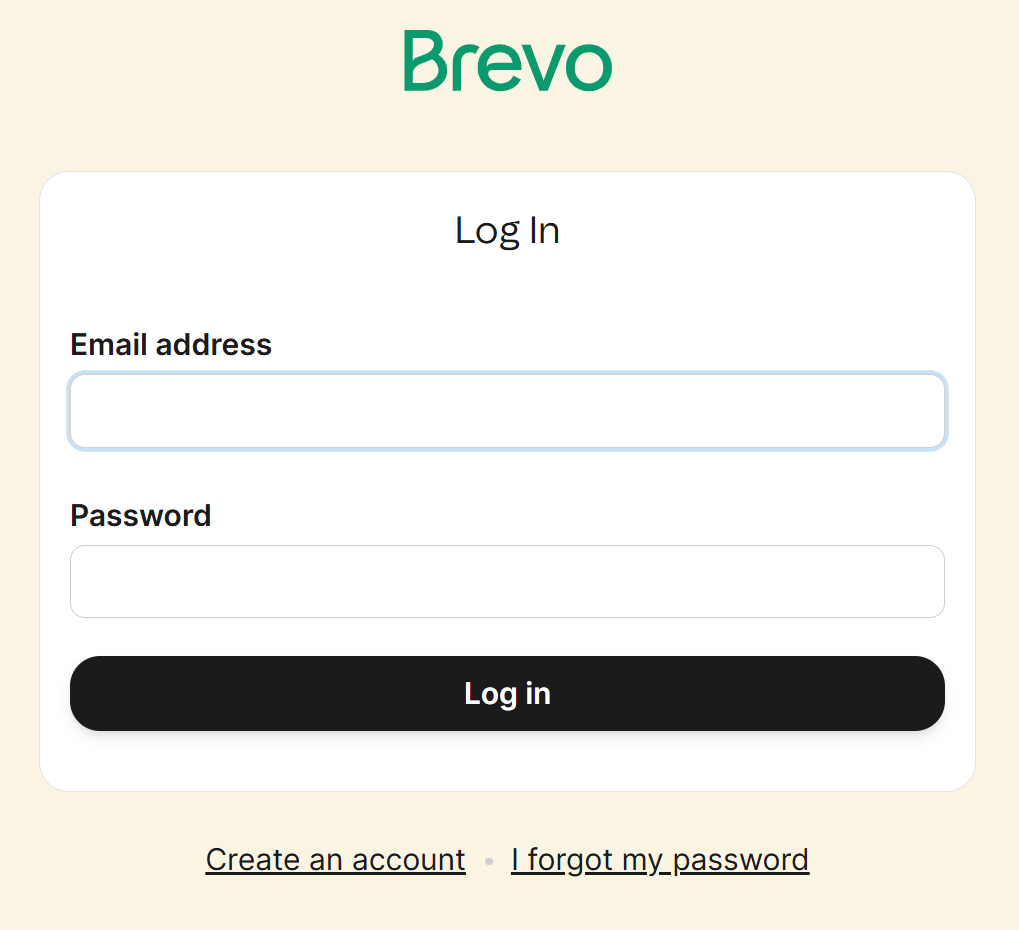 2. Brevo login page.png